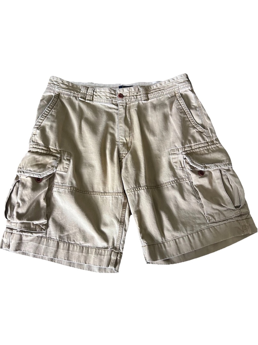 Ralph Lauren Beige/Tan Cargo Shorts with Button-Flap Pockets